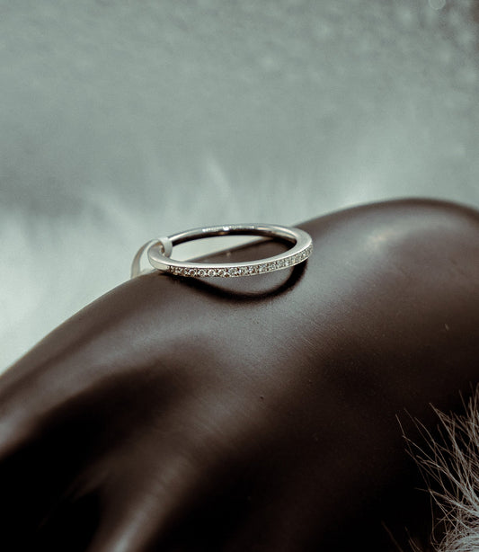 Diamonds Engagement Ring 14K White Gold / 2gr / Size 6.5