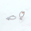 14K White Gold Cross Hoop Earrings With Diamond 0.49Ct / 3.3gr