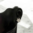 14K Yellow Gold Diamond Flower Stud Earrings 0.52Ct / 1.5gr