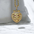 10K YG Lion Face / Rope chain Set Jewelry / 9.3Gr / 2.2mm / 25in /
