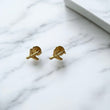 18K Yellow Gold Airplane Stud Earrings / 0.6gr