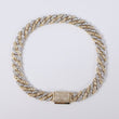 10K YG Diamond Cuban Links Bustdown Hallow Bracelet / 12.07gr / 6.3mm / 7.5in / 2Ct Dia