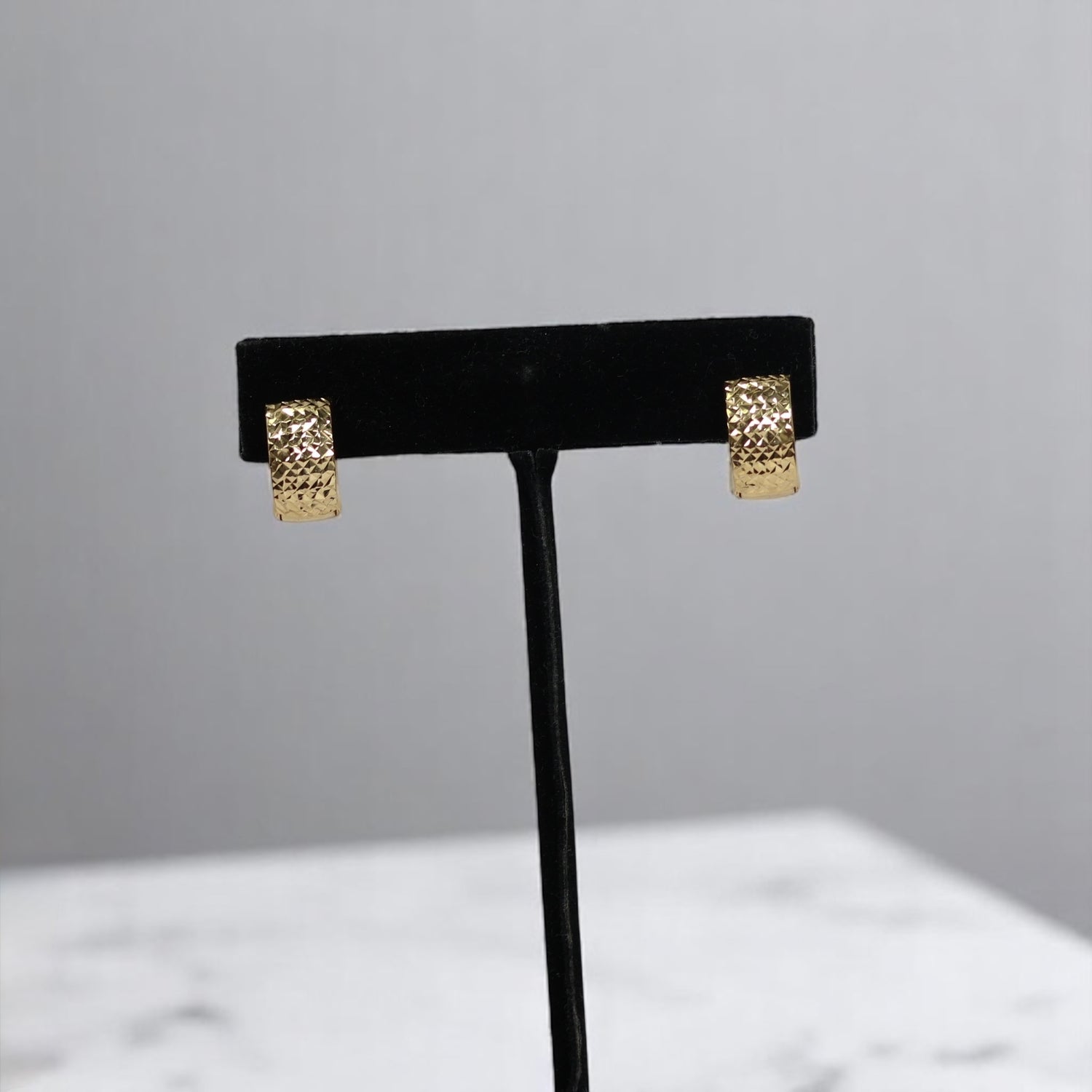 14K YG Vintage Hoop Earrings / 2.26gr / 0.5in /