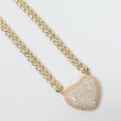 14K YG Heart Chain / 12.1gr / 5mm / 18in / White Zircons