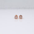 14K RG Diamond Flower Stud Earrings / 2.2 gr / 6mm / 0.25Ct Dia