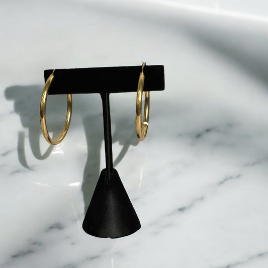 14K Yellow Gold Hoop Earrings / 3gr