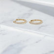 14K YG Diamond Fashion Hoop Earrings / 1.11gr / 0.5in / 0.15Ct Dia