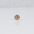 18K YG Letter J Textured Circle Ironwork / 0.2gr / 7mm /