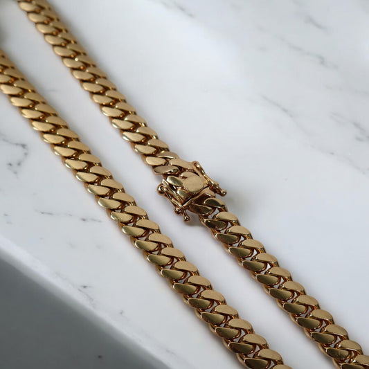 10K YG Cuban Links Chain / 126.25gr / 10mm / 20in