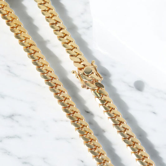 10K YG Cuban Links Chain / 152.17gr / 9.8mm / 24in /