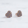 10K Yellow Gold Diamond Heart Stud Earrings 0.58Ct / 1.6gr