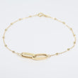14K YG Bead And Center Link Bracelet / 1gr / 0.8mm / 7.5in /