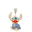 10K Yellow Gold Stitch Pendant with Cz and Colors / Weight: 3.4 GR / P26P-308