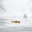 18K Yellow Gold Cross Stitches Ring With Zircons / 2.2gr / Size 5 3/4
