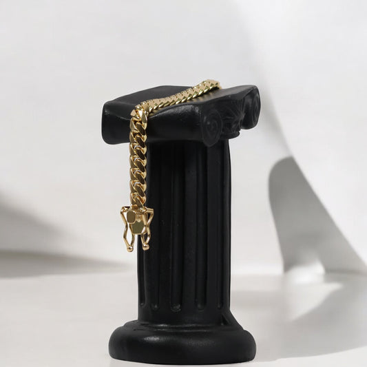 10K YG Micro Cuban Links Bracelet / 26.45gr / 6.5mm / 8in /