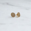 14K Yellow Gold Diamond Circle Flower Stud Earrings 2.60Ct / 5.1gr