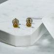 14K Yellow Gold Heart Yellowstone Stud Earrings / 0.5gr