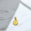 18K Yellow Gold Letter K Mate Pendant Bordered Circle / 0.60gr / 0.3in