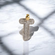 10K YG Diamond Letter T Pendant / 1.8gr / 1.1in / 0.32Wt Dia