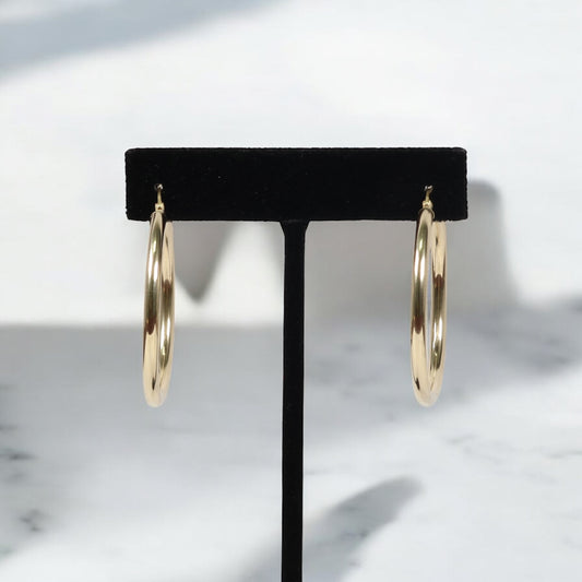 14K YG Fashion Hoop Earrings / 4.67gr / 1.8in /
