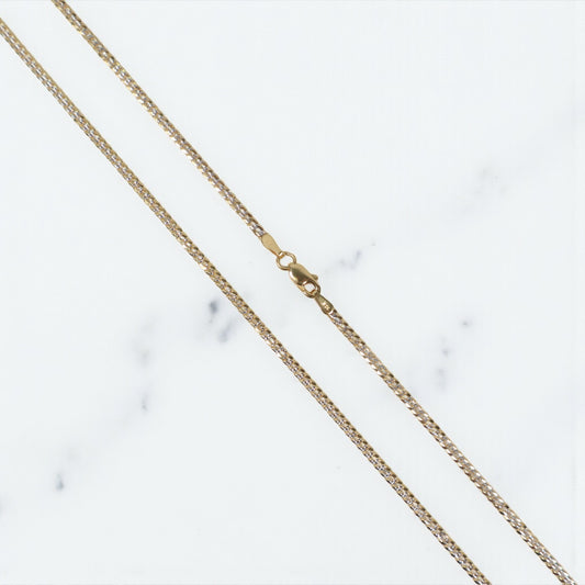 10K YG 0-10 American Cuban Diamond Cut Chain / 3.15gr / 2mm / 20in /