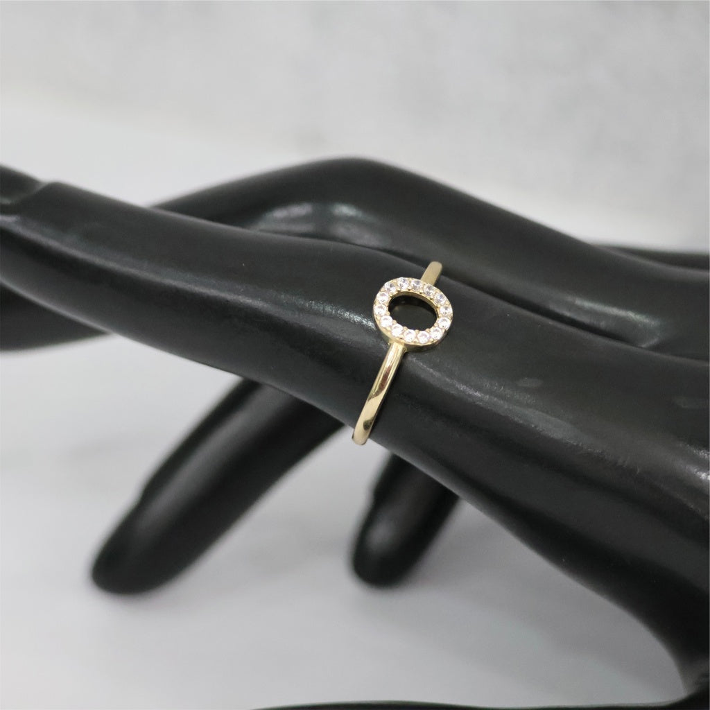 14K YG Letter O Ring / 1.23gr / Sz 7 1/4