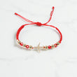 18K YG Airplane-Smooth Balls Bracelet Tejido / 1.89gr / Adjustable / White Zircons