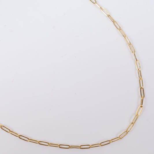 18K YG Paper Clip Chain / 1.33gr / 2mm / 18in /