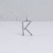 14K WG Lab Diamond Letter K Pendant / 1.13gr / 1in / 0.57 CTTW Lab VS / E-F