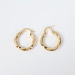 18K Yellow Gold Luxury Hoop Earrings / 2.1gr