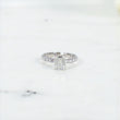 14K WG Lab Diamond Emerald Cut Engagement Ring / 3.19gr / Sz 6.5 / Lab EM-2.01Ct / Lab D-0.9Ct