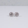14K WG Lab Diamond Halo Round Brilliant Cut Stud Earrings / 2.96gr / 11mm / 2.50 CTTW Lab VS / E-F