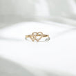 10K YG Diamond Double Heart Rings / 1.37gr / Sz 7 / 0.14Wt Dia
