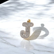 10K YG Diamond Letter J Pendant / 2gr / 1.1in / 0.44Wt Dia