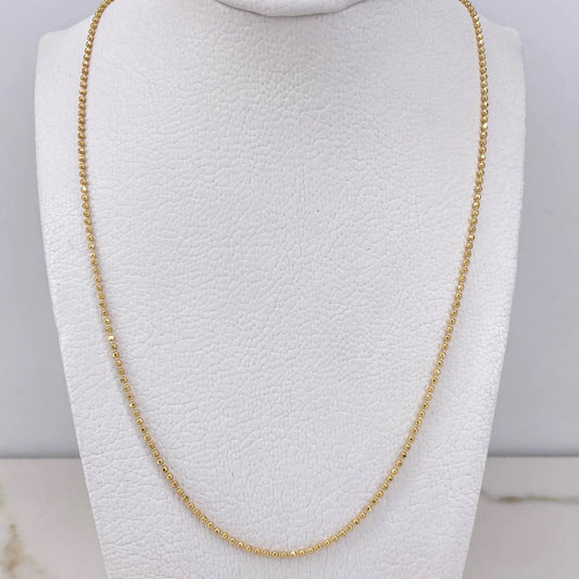 18K Yellow Gold Military Balls Diamond Cut Chain / 6.8gr / 2mm / 18in