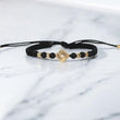18K YG Diamond Cut Clover- Diamond Cut Balls Bracelet Tejido / 1.22gr / Adjustable /
