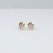 14K Yellow Gold Lab Diamond Flower Hoop Earrings 0.50Ct La Dia Vs / 0.84gr / 6mm