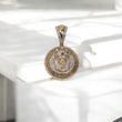 10K YG Diamond Lion Face With Crown Pendant / 7.4gr / 1.6in / Wt Dia