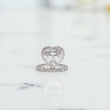 14K WG Lab Diamond Heart Solitaire Engagement Ring / 4.25gr / Sz 6.5 / Lab HT-4.01Ct / Lab D-0.94Ct