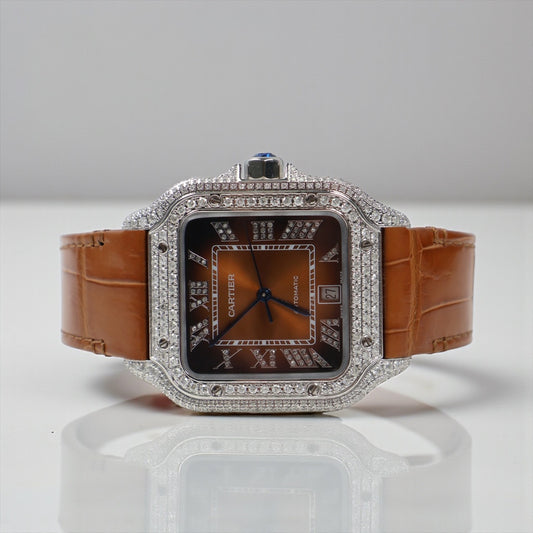 Cartier Santos Brown Bustdown XL Watch