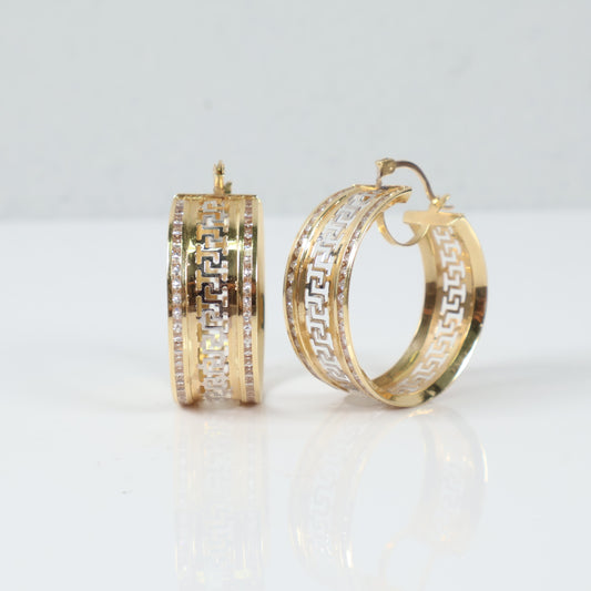14K YG Luxury Hoop Earrings / 8.5gr / 1.5in /