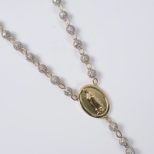 10K YG Diamond Rosary Chain / 29.47gr / 5.5mm / 19in / 10.2Ct Dia
