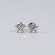 14K WG Lab Diamond Star Stud Earrings / 1.16gr / 8mm / 0.50 CTTW Lab VS / E-F