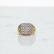 10K YG Diamond Square Luxury Rings / 6.87gr / Sz 10.5 / D-0.9Ct