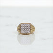10K YG Diamond Square Luxury Rings / 6.87gr / Sz 10.5 / D-0.9Ct