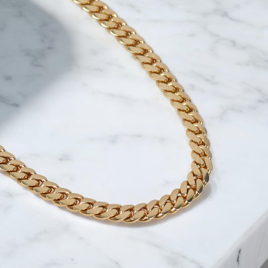 14K YG Cuban Links Chain / 121.38gr / 8.7mm / 21.5in /