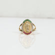 14K Yellow Gold Jesus Ring With Zirconia / 4gr / Size 8