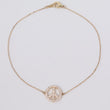 14K YG Symbol Of Peace And Love Bracelet / 1.5gr / 0.4mm / 8in / White Zircons