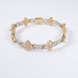10K 2 Tone Diamond Cross-Infinite Bracelet / 17.1gr / 6mm / 8in / 4.35Ct / VS2-SI / G-H