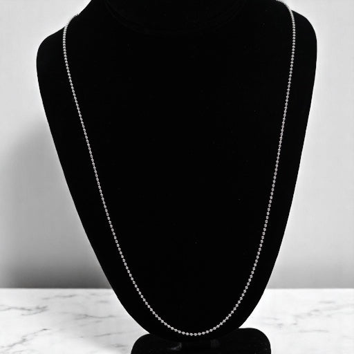 14K WG Military Balls Chain / 9.52gr / 1.9mm / 26in /